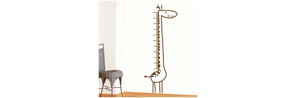 Aufkleber MESSLATTE Motiv Giraffe, bis 150cm Größe - Aufkleber MESSLATTE Motiv Giraffe, bis 150cm Größe