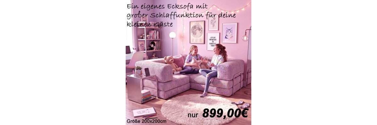 Kompaktes Jugend-Ecksofa mit Gästebett - Kompaktes Jugend-Ecksofa mit Gästebett