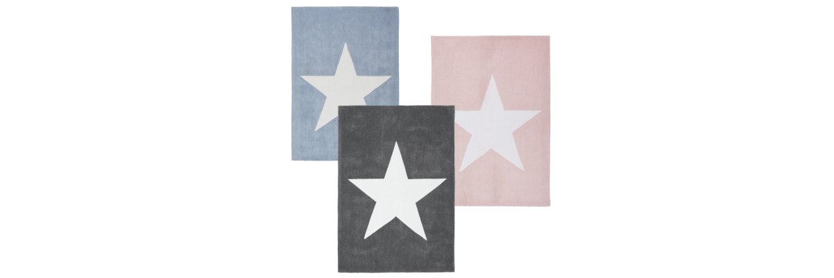 Kinderteppich STAR, 3 Farben zur Auswahl - Kinderteppich STAR, 3 Farben zur Auswahl