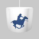 Lampenschirm POLO-Player, weiss, rund, Motiv Polospieler