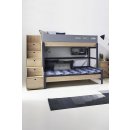 Kopie von FLEXA Classic Halbhohes Bett mit senk. Leiter und Rutsche mattweiß
