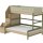 Kopie von FLEXA Classic Halbhohes Bett mit senk. Leiter und Rutsche mattweiß