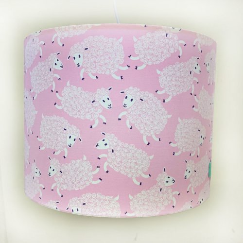Kinderzimmer-Hängelampe SCHÄFCHEN, rosa mit Motiv Schaf, D: 35cm