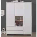 Kompakter Kleiderschrank 3-türig KIDDY, Weiss/Natur, Breite: 138cm