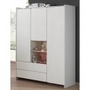 Kompakter Kleiderschrank 3-türig KIDDY, Weiss/Natur, Breite: 138cm