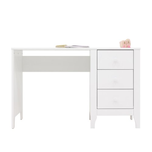 Schreibtisch mit 3 Schubladen Evi Weiß, Breite 120cm