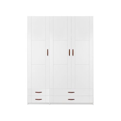 Lifetime Schrank 150cm mit 3 Türen und 4 Schubladen weiß lackiert