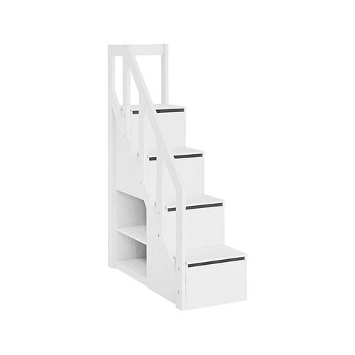 Lifetime Treppe mit Stauraum und Geländer für Hochbett oder Etagenbett weiß