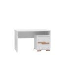 Schreibtisch KOPENHAGEN, weiss oder grau/Natur, 125x65x75cm