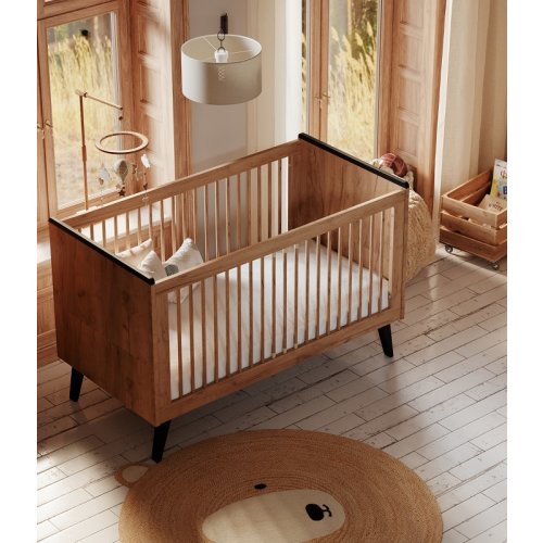 Babybett 140x70cm NATURE SCANDINAVIAN, 3-fach höhenverstellbar, umbaubar