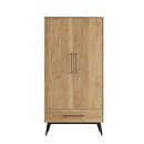 Kleiderschrank NATURE SCANDINAVIAN, 2-türig, Natur/Schwarz