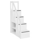 LIFETIME® hohes Hochbett TOWER, Weiß, Höhe 195cm, seitliche Treppe mit Stauraum