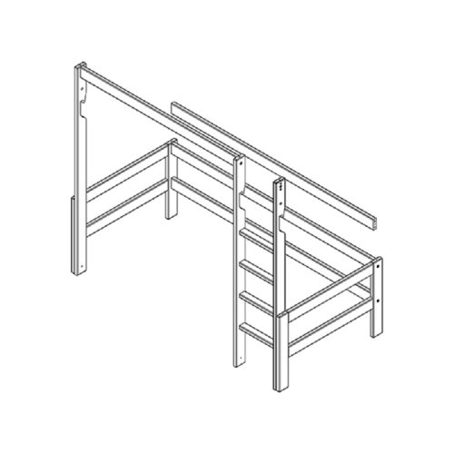 Umbausatz für LIFETIME Betten zum Hochbett 195cm, Massivholz, weiss