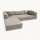 Modulares Ecksofa mit Schlaffunktion und weichem Cordstoff