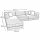 Modularer 3-Sitzer LOUNGER mit Ottomane, 300x200cm, mit Schlaffunktion, Cordstoff