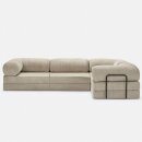 Modulares Ecksofa mit Schlaffunktion und weichem Cordstoff