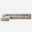 Modulares Ecksofa mit Schlaffunktion und weichem Cordstoff