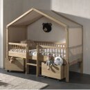 Hüttenbett FORREST, 90 X 200cm + 90 X 200cm,  Eiche...