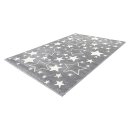XL Kinderteppich STAR, 160x230cm, grau Sterne weiss