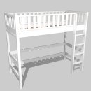 Loft bed ROOMSTAR, height 185 cm, white, convertible to a daybed