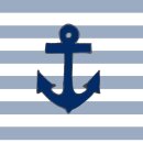 Maritimer Lampenschirm, dunkelblau/weiss gestreift,...