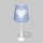 Tischlampe blau/weiss kariert mit Herz aus Filz, Höhe: 45cm