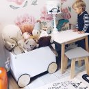 ROOMSTAR kids bench with storage and STAR, white, 100cm