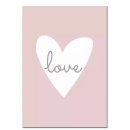 Kinderzimmer-Bild LOVE, Herz pink, 40x50cm, auf Leinen