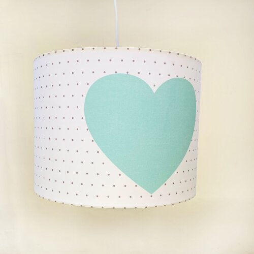 Lampenschirm MINT HEART gepunktet Herz mint Ø 35cm