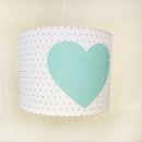 Lampenschirm MINT HEART gepunktet Herz mint Ø 35cm