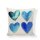 Kissen HERZ, 4 blaue Herzen, Motiv HEART, 45x45cm