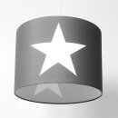 Lampenschirm ROOMSTAR grau mit Stern weiss, Diameter 35cm