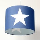Lampenschirm ROOMSTAR blau mit Stern weiss, Diameter 35cm