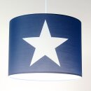 Lampenschirm ROOMSTAR blau mit Stern weiss, Diameter 35cm