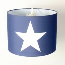 Lampenschirm ROOMSTAR blau mit Stern weiss, Diameter 35cm