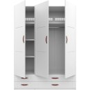 Lifetime Schrank 150cm mit 3 Türen und 4 Schubladen weiß lackiert