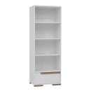 Bücherregal KOPENHAGEN, weiß/Holz oder grau/Holz, Höhe: 195cm
