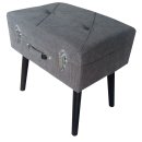 Hocker Sitzbank MAIK, grau, Cordstoff, Stauraum