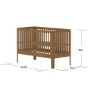 FLEXA Babybett Gitterbett NOVA, 140x70cm, Eiche