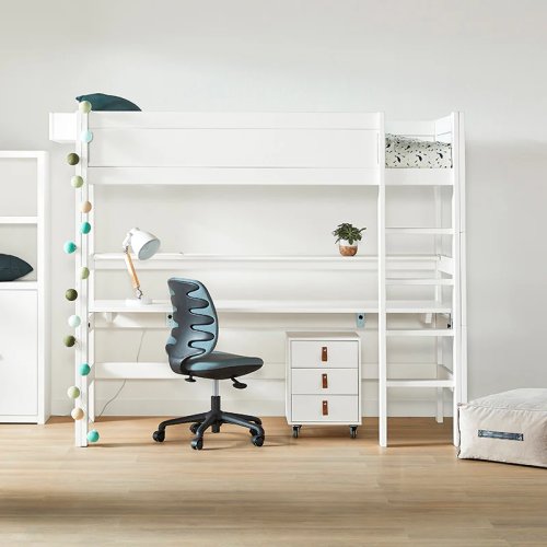 NEUHEIT: LIFETIME® Hochbett TOWER, Weiß, Höhe 195cm, Massivholz