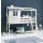 FLEXA Classic halbhohes Bett mit halbem Baumhaus Aufsatz mattweiß/weiß