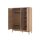 Kleiderschrank 3-türig FORREST, massive Eiche, Breite 146cm