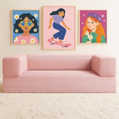 Chilliges Jugendsofa, 180x85cm, Schlaffunktion, Cordstoff, Kaltschaum