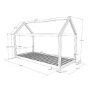 Bodentiefes Jugendbett CABANE 90x200cm, weiss, Massivholz