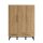 Kleiderschrank NATURE SCANDINAVIAN, 3-türig, Natur/Schwarz