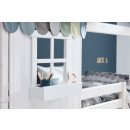 FLEXA Classic halbhohes Bett mit ganzem Baumhaus Aufsatz mattweiß/weiß