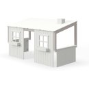 Kopie von FLEXA Classic Einzelbett mit halbem Baumhaus Aufsatz mattweiß/weiß