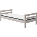 FLEXA Classic halbhohes Bett mit halbem Baumhaus Aufsatz grau/weiß