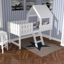 Playbed TREEHOUSE, white, solid wood, 90x200cm