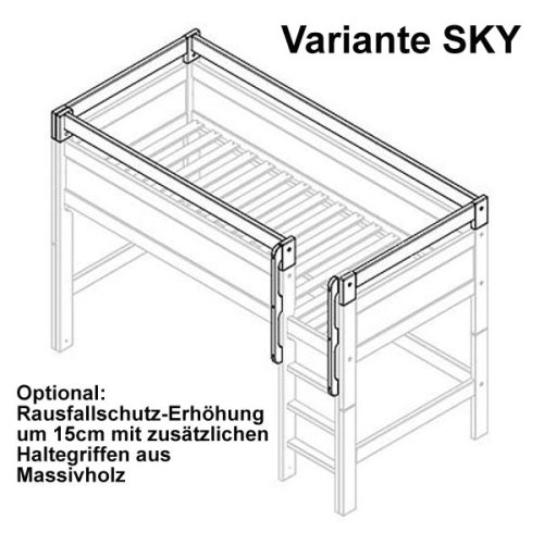 mit Rausfallschutzerhöhung und Haltegriffen